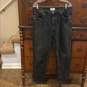 AGOLDE Los Angeles Button Fly Black Straight Leg Jeans Women's 32